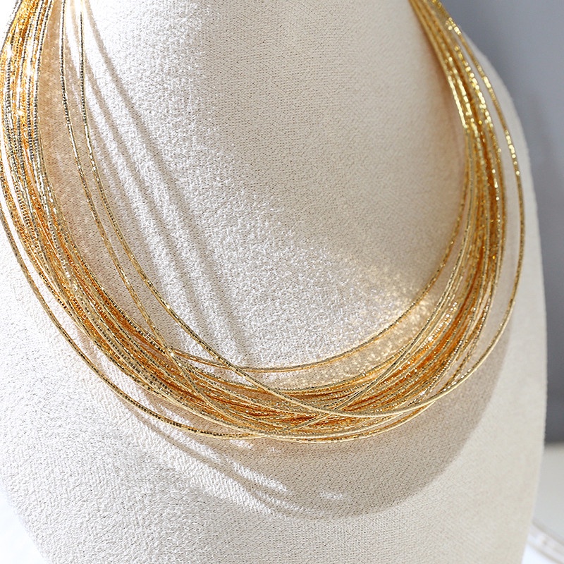 ปลอกคอ 14k Color-Preserve Gold White Gold Rose Gold Plain Chain Accessories