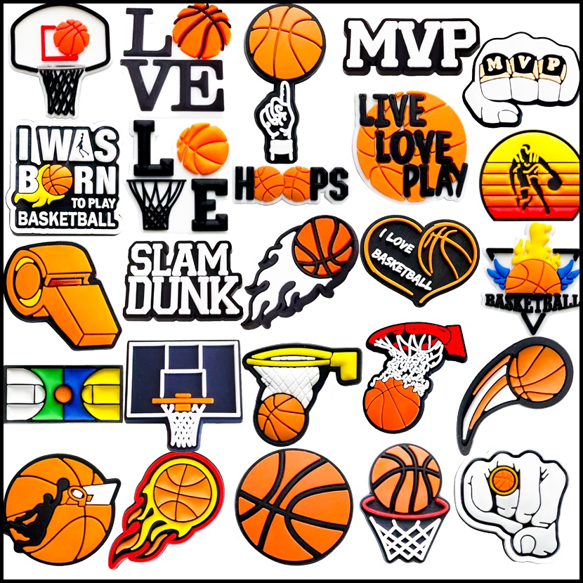 Croc NBA Professional Star Jibz Basketball DIY Clog Charms Pins สําหรับ Croc รองเท้าเสน่ห์