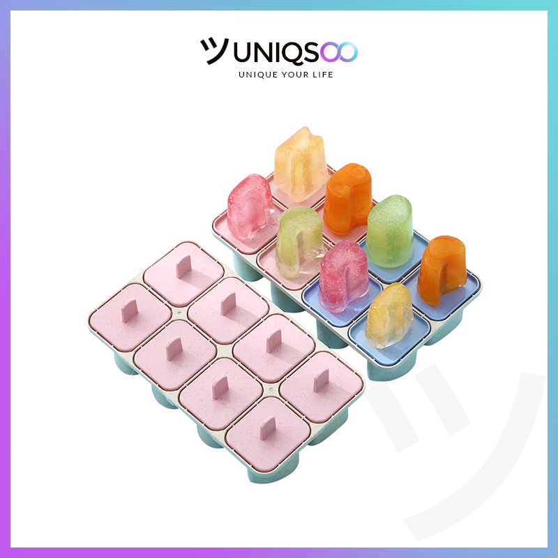 Uniqsoo Ice Cream Mold/Popsicle/agar-agar +Stick - 8 ชิ ้ น Ice Cream Stick Jelly Mold CF027