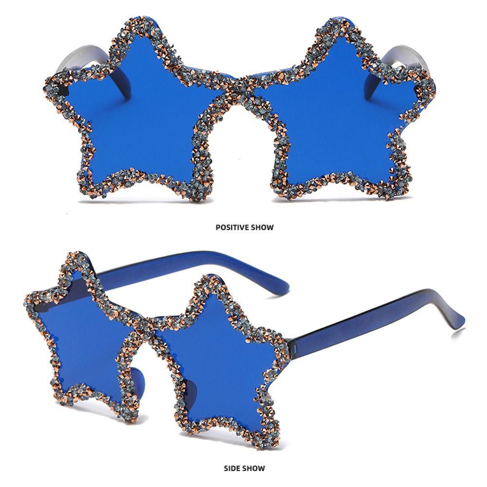 SHOOGTH แว่นกันแดดรูปดาว ป้องกัน UV400 ออกแบบมรกตและคริสตัล เหมาะสำหรับสไตล์ Y2K - รูปที่ 2