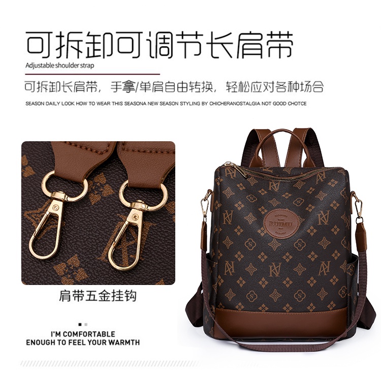 กระเป๋าเป้สะพายหลังลําลอง ขนาดใหญ่ จุของได้เยอะ เข้ากับทุกการแต่งกาย แฟชั่นทันสมัย สไตล์เกาหลี สําหรับผู้หญิง - รูปที่ 6