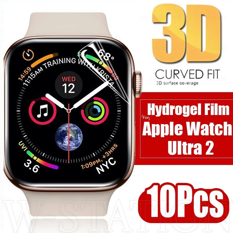 ฟิล์มไฮโดรเจล TPU แบบนิ่ม บางพิเศษ ป้องกันรอยขีดข่วน สําหรับ Apple Watch Ultra 2 HD 5 ชิ้น