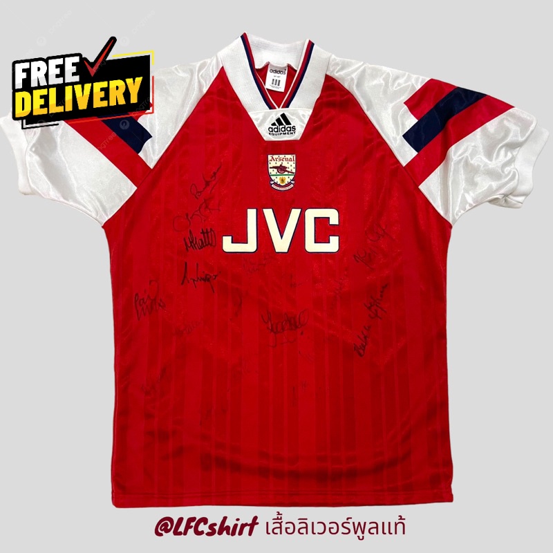 [แท้]Original Arsenal 1992 พร้อมลายเซ็นทีม
