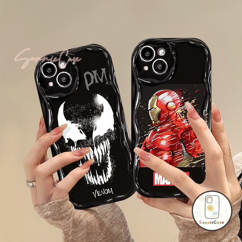 แบรนด์แฟชั่น Spiderman พิษการ์ตูนซอฟท์ซองเข้ากันได้ iPhone 11 15 14 12 13 Pro Max 7Plus 14 8 7 15 Plus XRX XS Max SE