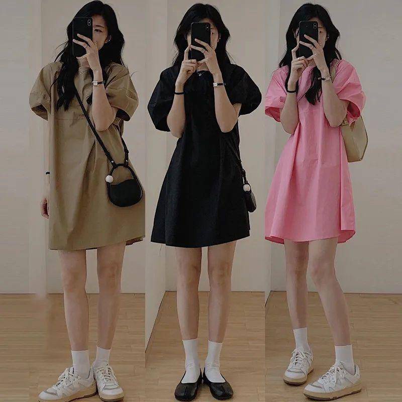 แฟชั่นฤดูกลางกระโปรงยาวสาวอ้วนและผอมรูปลักษณ์แฟชั่นชุดรูปลูกแพร์ฝรั่งเศสกระโปรงเกาหลี