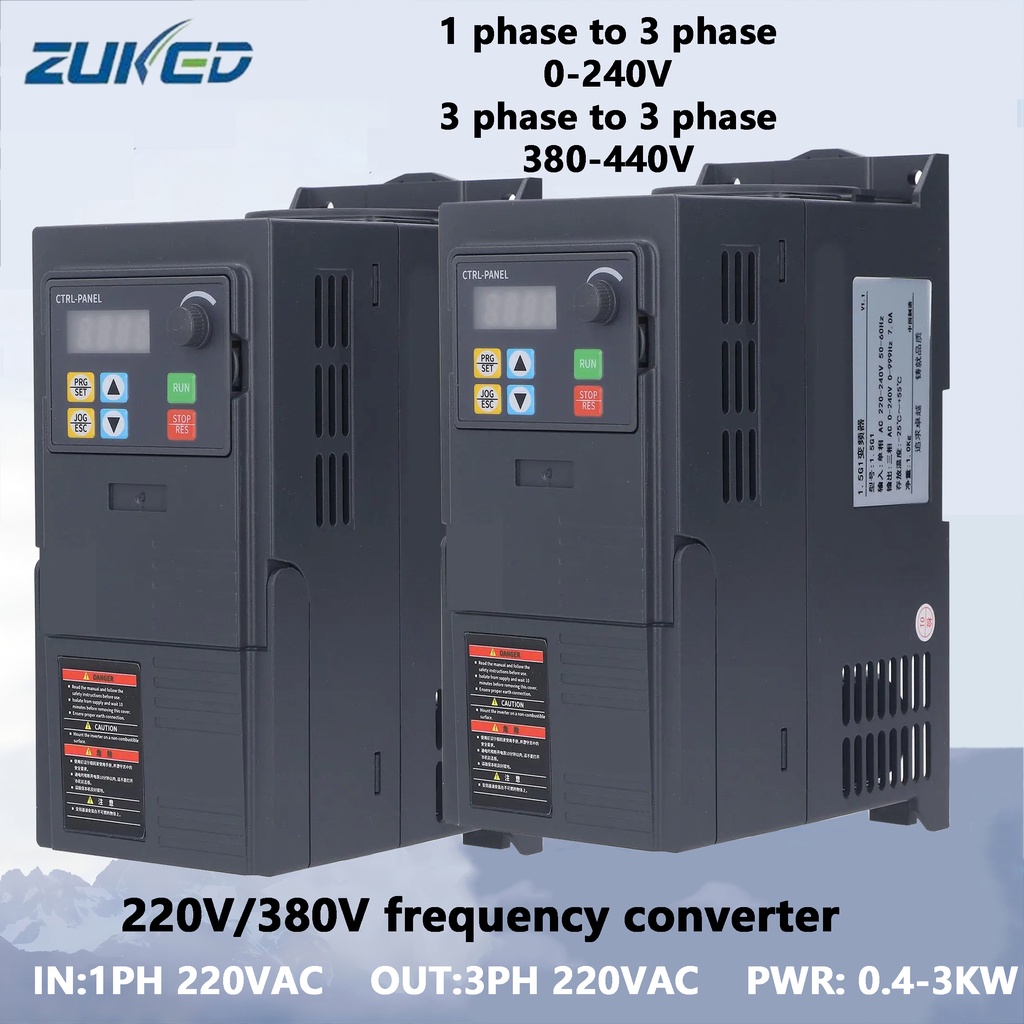 ตัวแปลงไดร์ฟความถี่ตัวแปร VFD 220V 1.5KW 2.2KW 3KW 4KW 5.5KW