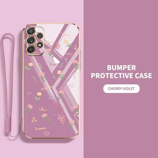 เคสโทรศัพท์มือถือ ซิลิโคน กันกระแทก ลายดอกไม้ สําหรับ Samsung Galaxy A52 A72 A32 A23 4G A52 A72 A32 A23 A33 A53 A73 5G