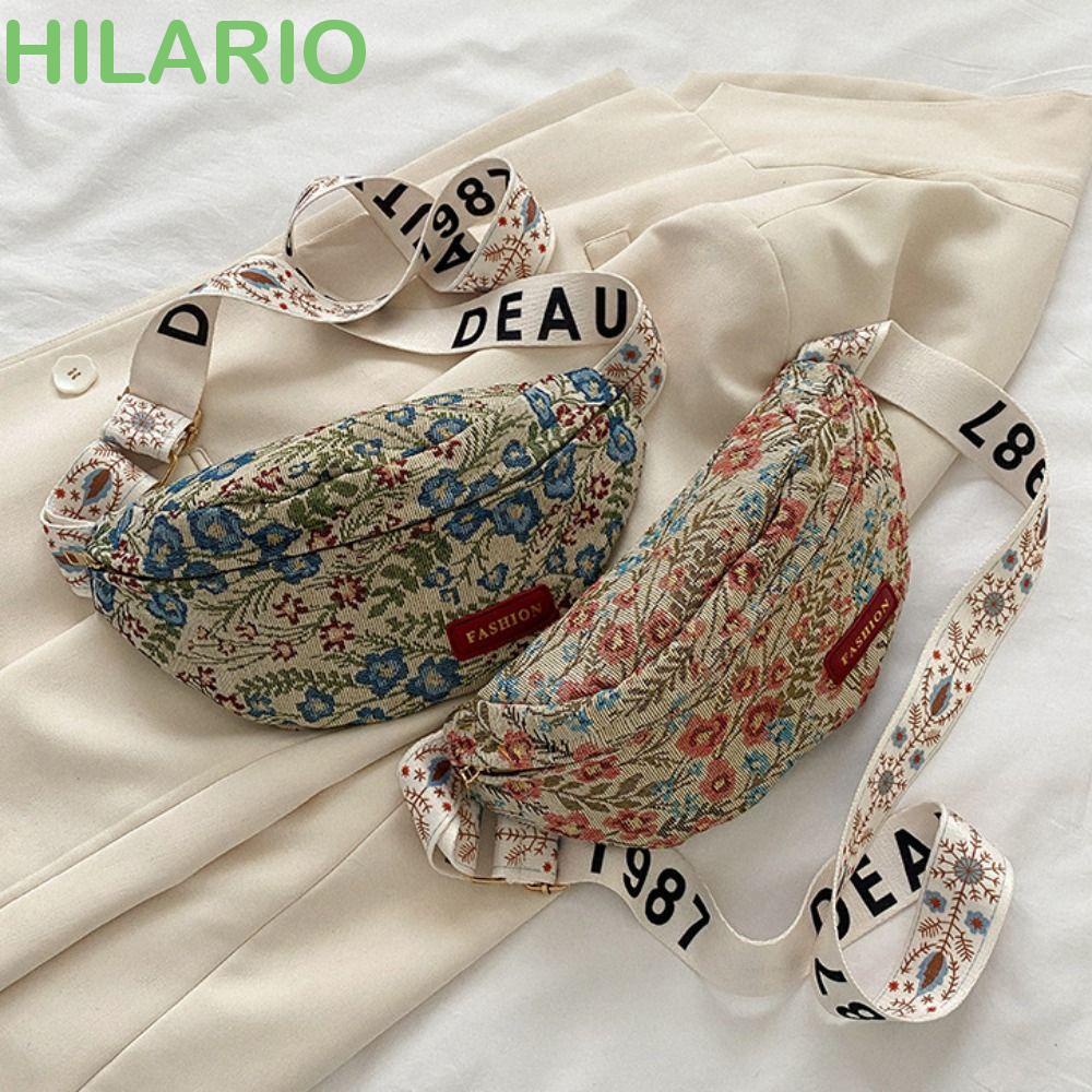 Hilario กระเป๋าคาดอก กระเป๋าสะพายไหล่ ผ้าแคนวาส ไนล่อน มีซิป ขนาดใหญ่ จุของได้เยอะ สไตล์เกาหลี เรโทร สําหรับผู้หญิง