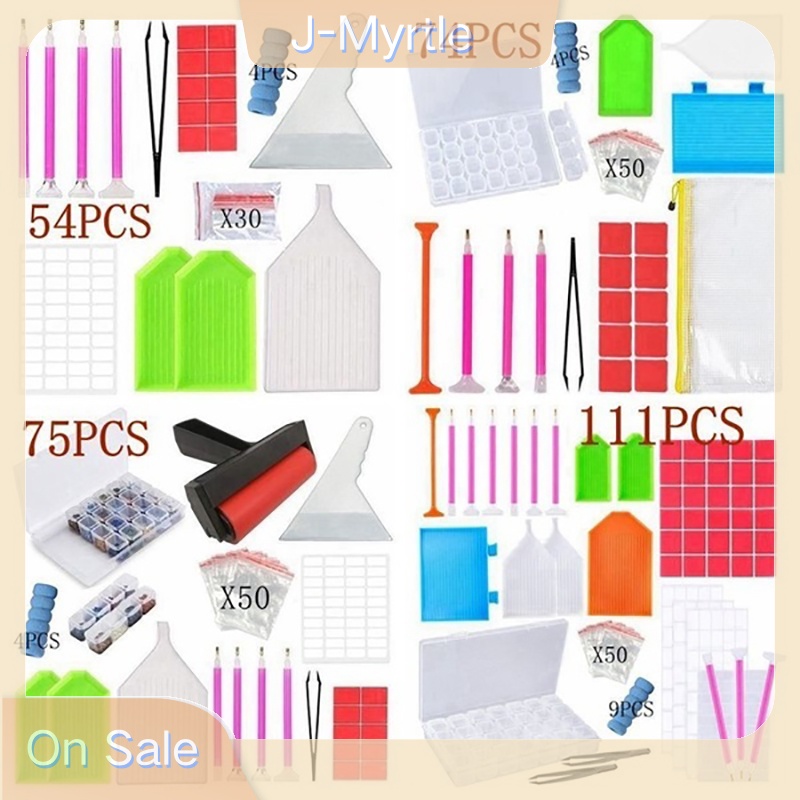 J-myrtle ชุดเครื่องมือปักครอสติชคริสตัล 5D DIY 54 74 75 111 ชิ้น