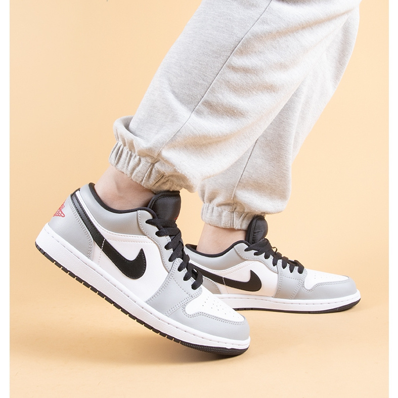 Nike Air Jordan 1 Low Light Smoke Grey ของแท้ รองเท้ากีฬา free shipping