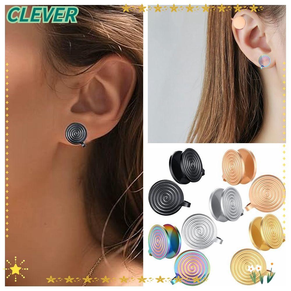 Clever ต่างหูแรงดัน, สีดําสแตนเลส Keloid ต่างหูความดัน, การออกแบบไม่เจาะต่างหูเครื่องประดับอุปกรณ์เส