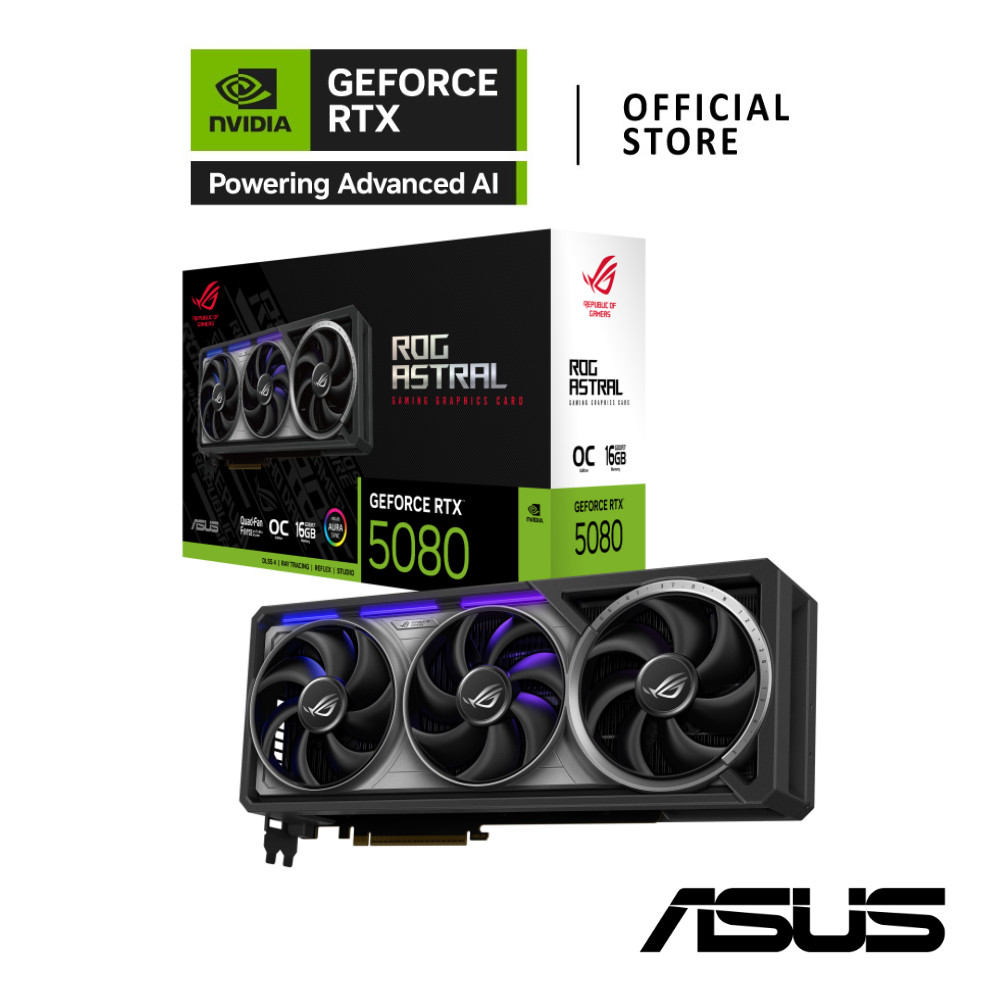 ASUS ROG Astral RTX 5080 16GB GDDR7 VGA Card การ์ดจอ (ASUS-ROG-ASTRAL-RTX-5080-O16G-GAMING)