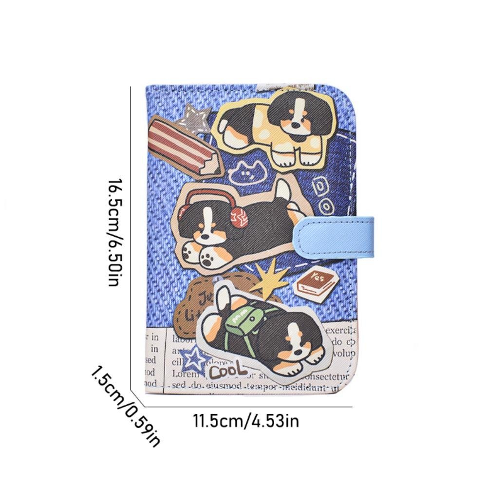 SHOEEMPORIUM Puppy Passport Cover พร้อมช่องใส่การ์ด, มัลติฟังก์ชั่กันน้ําแมวหนังหนังสือเดินทาง, เครื่องบินตรวจสอบการ์ดกรณีตั๋วโฟลเดอร์ RFID Blocking Passport คลิปหญิง ราคา ถูกที่สุด ดีลบีเคเค แกลเลอรีภาพที่ 2