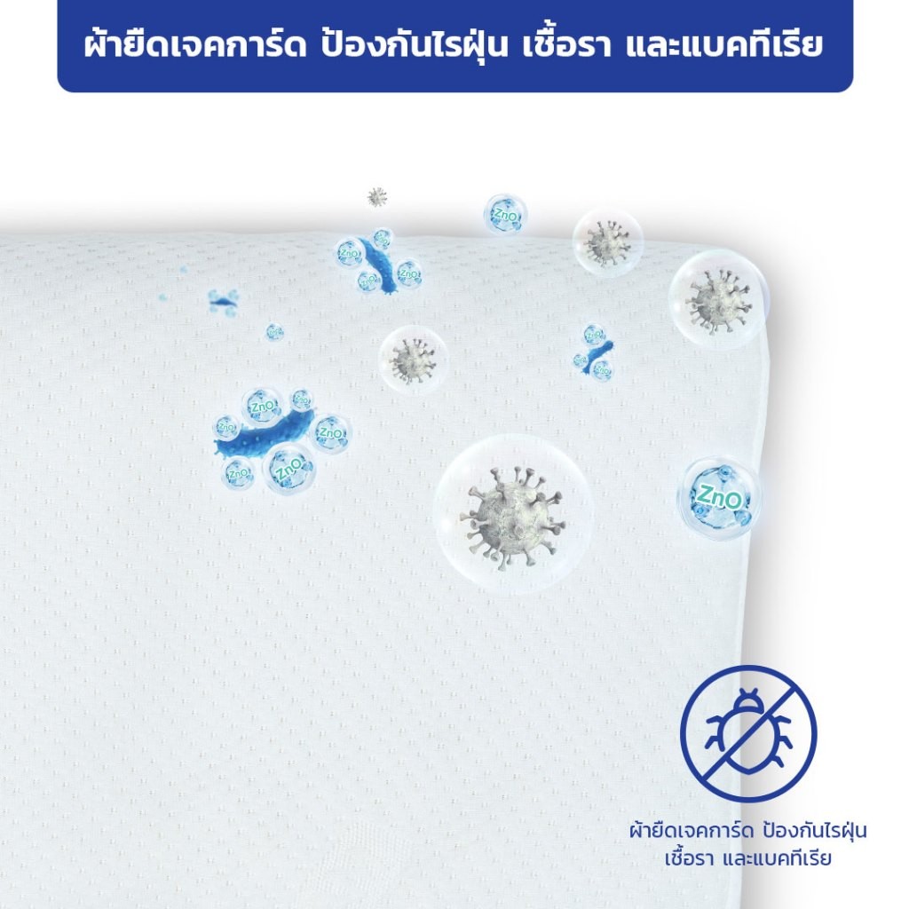 หลับสนิท PATEX หมอนแก้ปวดคอ ปวดหลัง หมอนยางพารา แท้ 100% รุ่น Backrest Pressure Relief Contour Pillo