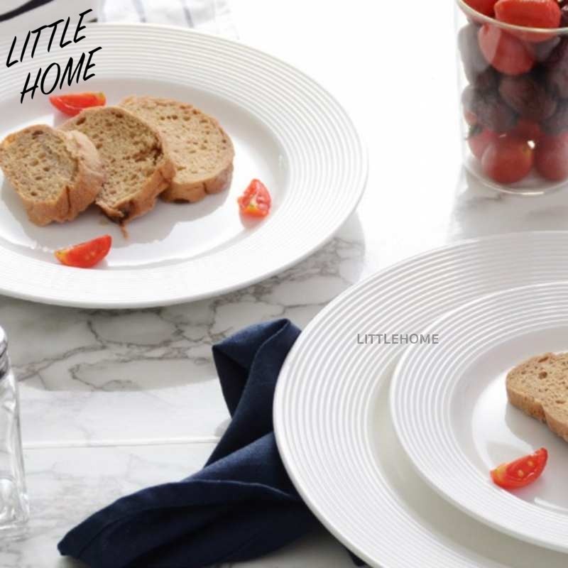 LITTLEHOME จาน ชาม จานลำปาง เซรามิค เนื้อพอร์ชเลน ขนาด 8/9 นิ้ว เข้าไมโครเวฟได้