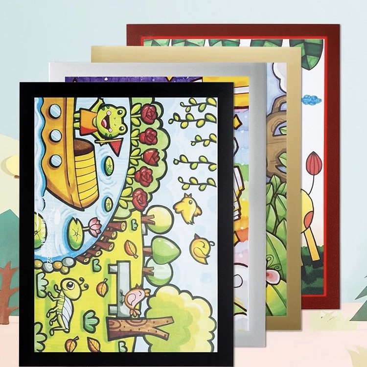 Ohayo กรอบป้ายติดผนัง กรอบติดผนัง กรอบโชว์ป้ายประกาศ แม่เหล็ก ไม่ต้องเจาะผนัง มีกาวในตัว ขนาด A4 และ A3 เด็กศิลปะกรอบรูป - รูปที่ 2