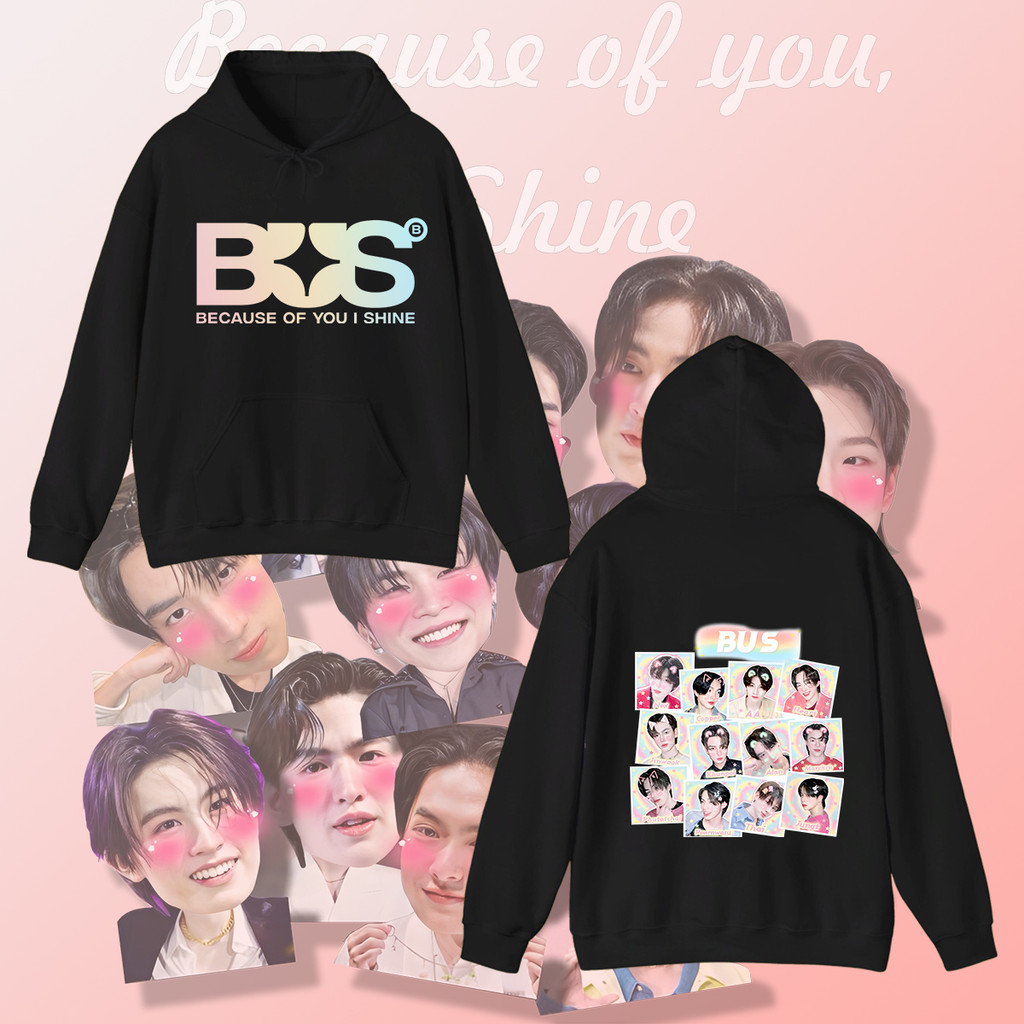 【ใหม่】BUS ”Because of you i shine“เสื้อยืดแขนยาวลายพิมพ์เสื้อคอกลมผลิตจากผ้าคอตตอนเนื้อผ้ายืดระบายอากาศได้ดี Women hoodi - รูปที่ 2