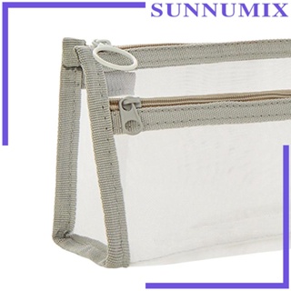 [Sunnimix] กระเป๋าดินสอ กระเป๋าดินสอ ผ้าตาข่าย มีซิป จุของได้เยอะ สําหรับใส่เครื่องเขียน เครื่องสําอาง