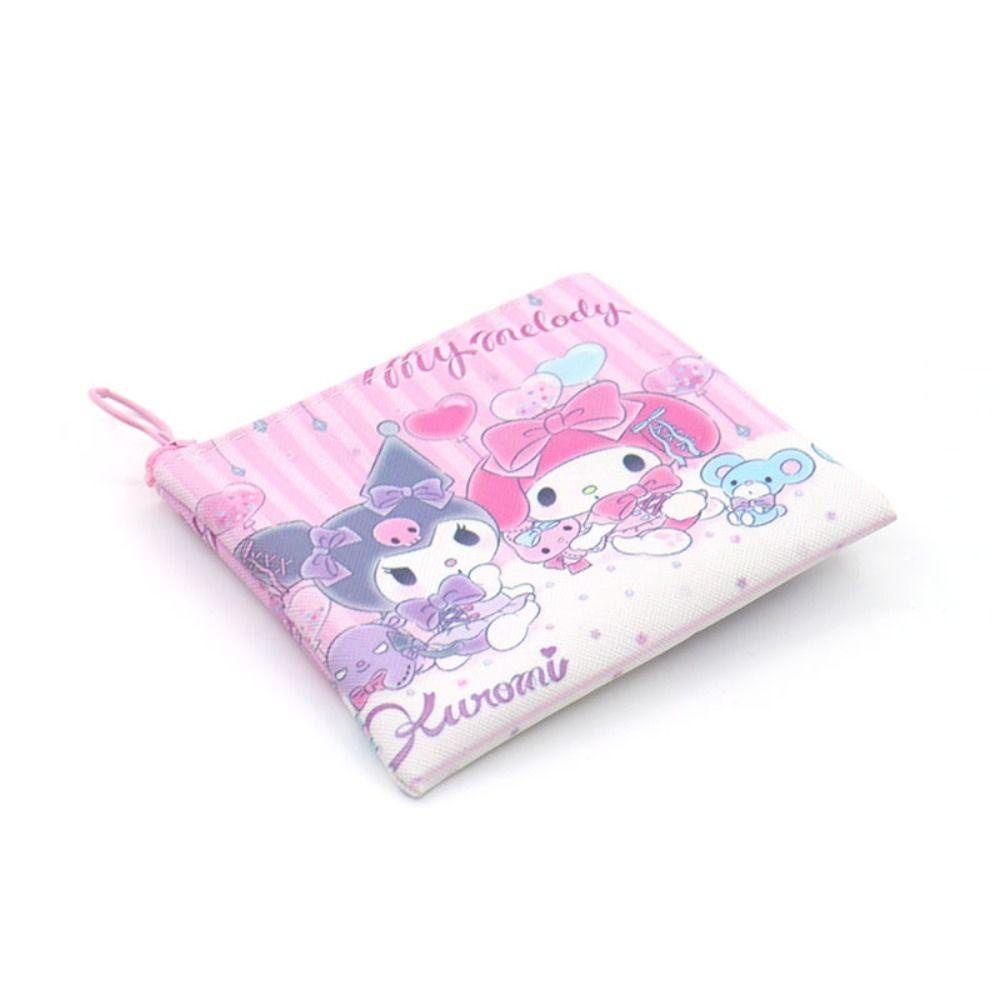 Tonfashion กระเป๋าใส่เหรียญ, กระเป๋าใส่พวงกุญแจ แบบพกพา Kawaii, กระเป๋าแต่งหน้า ขนาดเล็ก Cinnamoroll Kuromi กระเป๋าเก็บหูฟังผู้หญิง