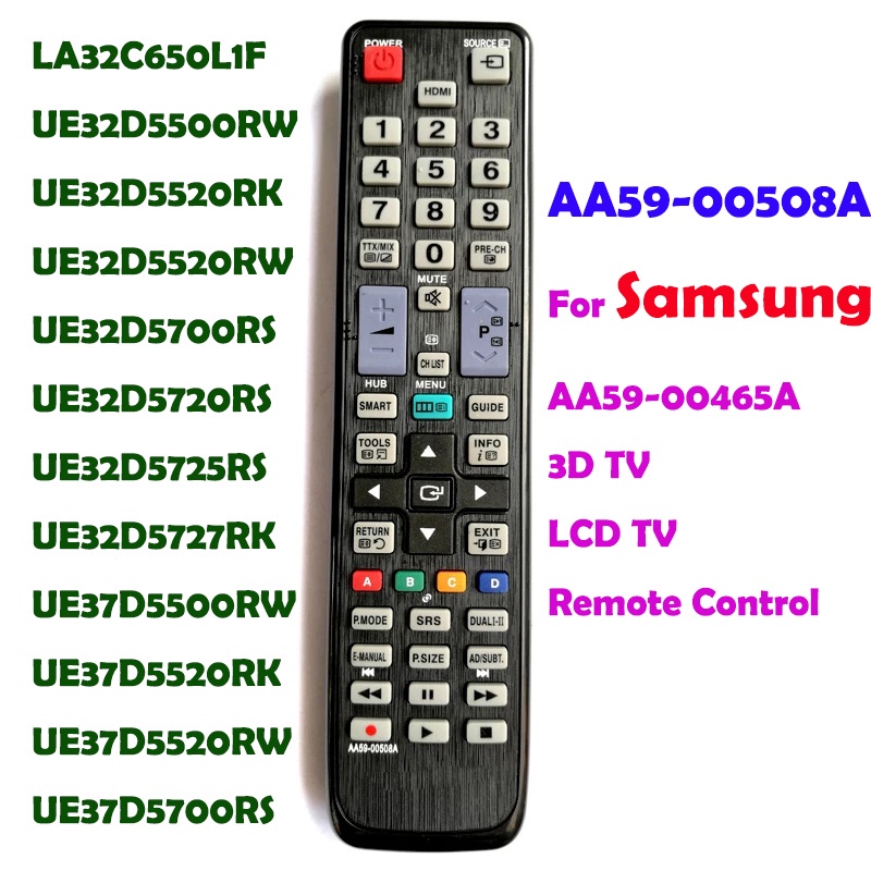 SAMSUNG รีโมทคอนโทรล AA59-00508A สําหรับ Samsung LA32C650L1F AA59-006A 3D TV LCD TV LA32C650L1F UE32