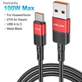 [TheVatifly] สายชาร์จ USB C Type C 100W ชาร์จเร็ว สําหรับ Huawei P50 P40 P30 Pro Xiaomi Realme POCO 7A [Preferred]