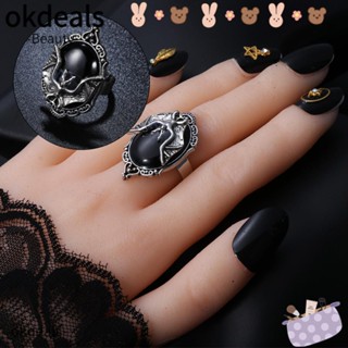 Okdeals แหวน รูปค้างคาว สีดํา ของขวัญ สําหรับงานปาร์ตี้ เทศกาล