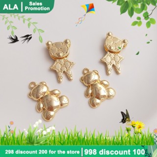 【🏭เครื่องประดับ DIY🏭】จี้สร้อยคอ รูปการ์ตูนหมีน่ารัก ชุบทอง 14k เครื่องประดับแฮนด์เมด DIY