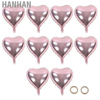 Hanhan 10Pcs Heart Shape Foil Balloons Rose Gold For Parties Anniversaries