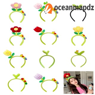 Oceanmapdz ที่คาดผม ตุ๊กตาดอกไม้ ทิวลิป หนอนผีเสื้อ ดอกไม้ ที่คาดผม การ์ตูนน่ารัก สไตล์เกาหลี ถั่วงอก สําหรับเด็ก