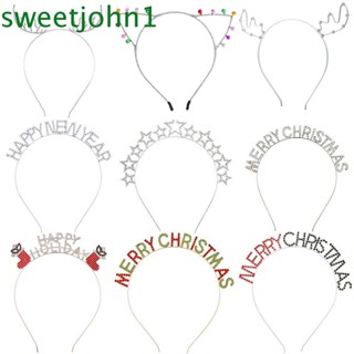 Sweetjohn ที่คาดผม โลหะผสม คริสตัล กลิตเตอร์ ระฆัง คอสเพลย์ เครื่องประดับผม แฟชั่นปีใหม่ เด็ก ที่คาดผม โลหะ สุขสันต์วันคริสต์มาส ที่คาดผม