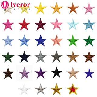 Lveror แผ่นแพทช์ ปักลายดาว 3 ซม. 5 ดาว 34 สี สําหรับเย็บปักถักร้อย หมวก DIY 102 ชิ้น