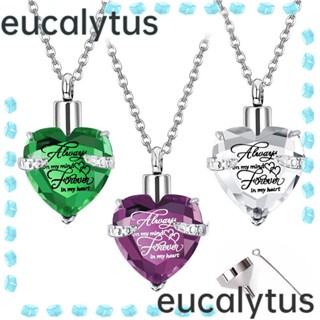 Eucalytus1 จี้สร้อยคอ สเตนเลส รูปหัวใจ ปรับได้ เครื่องประดับ