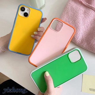 2 in 1 เคสโทรศัพท์มือถือ TPU นิ่ม กันรอยขีดข่วน กันกระแทก สีตัดกัน สร้างสรรค์ แฟชั่น สําหรับ iPhone 11 14 Pro Max 12 13 12Pro