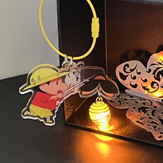 2023 Cartoon Acrylic Keychain Glowing Firefly Keychain Couple Pendant Handheld Emergency Night Light