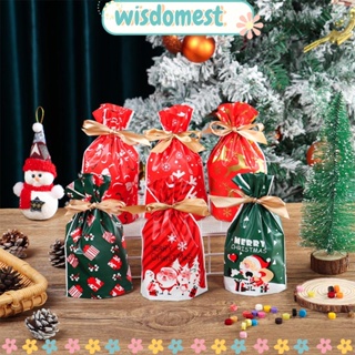 Wisdomest ถุงของขวัญ ลายคริสต์มาส สําหรับใส่ขนมขบเคี้ยว บิสกิต ตกแต่งเทศกาล DIY 50 ชิ้น