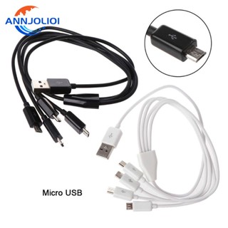 Ann สายเคเบิลแยก USB 2 0 A ตัวผู้ เป็น 4 Micro USB ตัวผู้ Y สะดวกในการชาร์จ