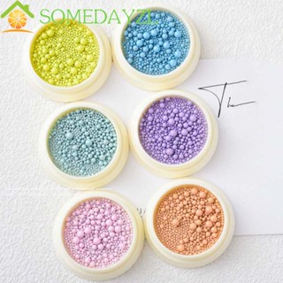 Somedayzl 6 สี / ชุด|เครื่องประดับ ลูกปัดเหล็ก สําหรับตกแต่งเล็บ|ลูกปัดสี|ลูกปัดคาเวียร์ ขนาดเล็ก สีสันสดใส สําหรับตกแต่งเล็บ