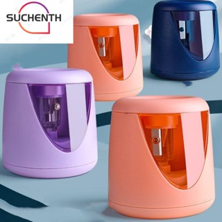 Suchenth กบเหลาดินสอไฟฟ้า ของขวัญ พร้อมสติกเกอร์ตกแต่ง แบตเตอรี่ / USB / ชาร์จ เครื่องมือกลไกการ์ตูน