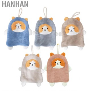 Hanhan Towel  Kitchen Coral Fleece Dog Pattern for Bathroom