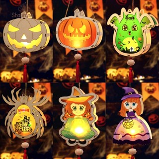 Shanrong halloween pumpkin โคมไฟฟักทองฮาโลวีน รูปแมงมุม โจรสลัด กัปตัน แฮนด์เมด DIY ขนาดพกพา