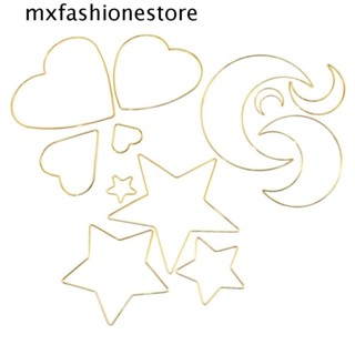 Mxfashione กรอบตาข่ายดักฝัน รูปดวงจันทร์ ดาว โลหะ พวงหรีด ดอกไม้ แหวนลวด