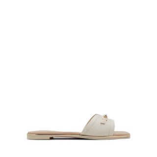 ALDO JEANNIE FLAT SANDALS - WHITE