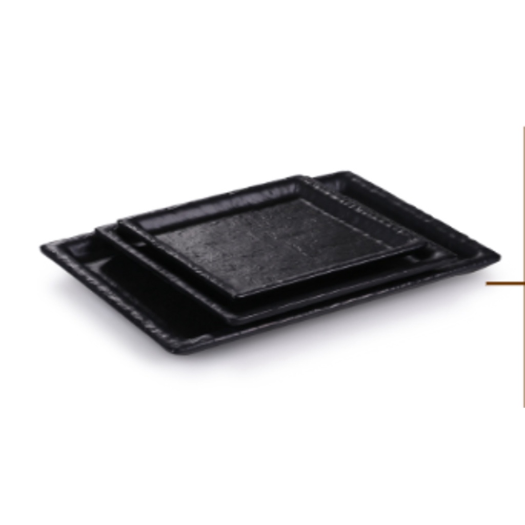 HORECA ชุดแพ็คจานทรงสี่เหลี่ยมผืนผ้า สีดำ (12 ชิ้น) JM16904, JM16905