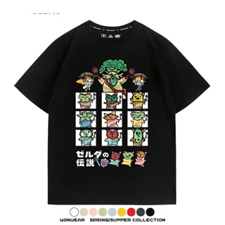 เสื้อยืดแขนสั้น คอกลม ผ้าฝ้าย 100% พิมพ์ลาย Nintendo Game Merchandise The Legend of Zelda Kingdom Tears Link สําหรับผู้ชาย