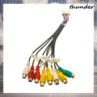 Thunder ชุดสายสัญญาณเสียงสเตอริโอ 20-pin 8-head Rca สําหรับ Android Interface