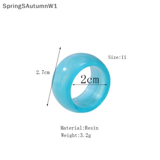 [SpringSAutumnW] แหวนเรซิ่นน่ารัก สีแคนดี้ สไตล์เกาหลี เครื่องประดับแฟชั่น สําหรับผู้หญิง [TH]