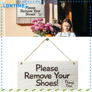 Lontime ป้ายไม้ ลาย Please Remove Your Shoes สําหรับติดประตูบ้าน โรงแรม