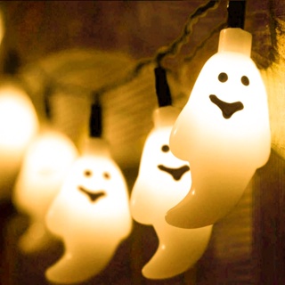 Halloween_ สายไฟหิ่งห้อย LED USB รูปผี สําหรับตกแต่งปาร์ตี้ฮาโลวีน