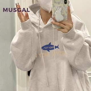 Musgal ใหม่ เสื้อฮู้ดดี้ แขนยาว พิมพ์ลาย เซ็กซี่ เข้ารูป แฟชั่นสําหรับผู้หญิง 2023