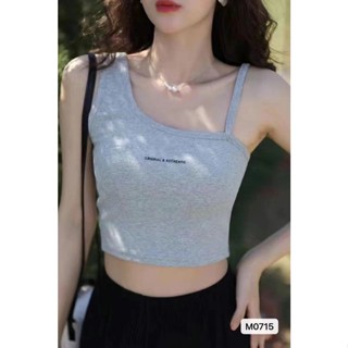 ฤดูร้อน ดีไซน์ใหม่ ไม่สมมาตร ออกแบบสายคล้องไหล่ ปักสลิง MC เสื้อผ้าผู้หญิง YHAX